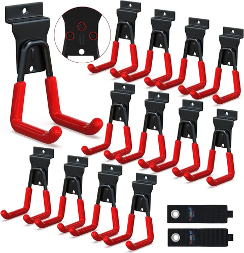 Miniatura 16 de 3-H, accesorios para pared de listones de 18 piezas, ganchos y perchas de pared de listones de múltiples tamaños, pared de listones resistente