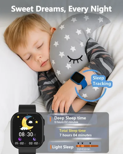 Miniatura 3 de MorePro Reloj inteligente para niños, no requiere aplicación, no requiere teléfono, reloj de seguimiento de actividad física para niños con Negro
