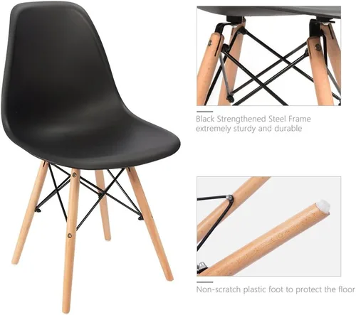 Miniatura 8 de Furmax Silla de comedor de estilo moderno, silla DSW moderna de mediados de siglo, silla de plástico Shell Lounge para cocina, comedor, dormitorio