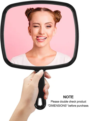 Miniatura 5 de Hair Stylist Black Handheld Mirror with Handle for Multi Purpose Use - Lightweight & Thick Frame : Use for Multi-Purpose : 3CT Negro