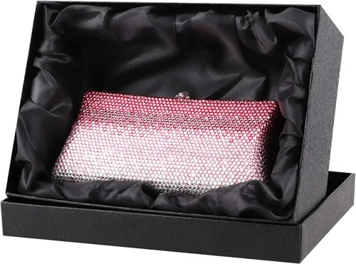 Miniatura 7 de Evevictor Bolso de mano bolso de noche bolsa de dinero rosa degradado para Halloween fiesta cita y Navidad Rosado