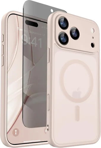 Miniatura 31 de GolbinBox Funda magnética para iPhone 15 Pro, compatible con MagSafe, protección completa de la cámara, protector de pantalla de privacidad