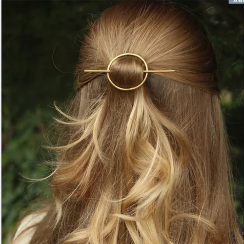 Dreamyn - Pinzas redondas para el cabello, pasadores para el cabello con círculos huecos, horquillas geométricas a la moda, accesorios minimalistas