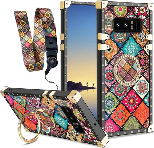 Miniatura 16 de Funda para teléfono Samsung Galaxy A21S con soporte de anillo, diseño retro elegante de lujo, estampado de leopardo, guepardo, dorado, protección