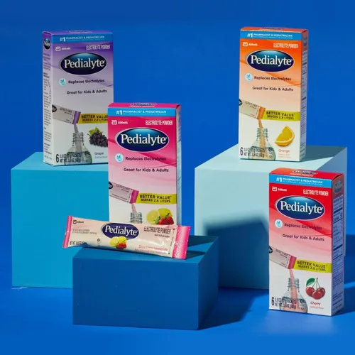 Miniatura 6 de Pedialyte Paquetes de polvo de electrolitos, naranja, bebida de hidratación, 100 paquetes de polvo de una sola porción