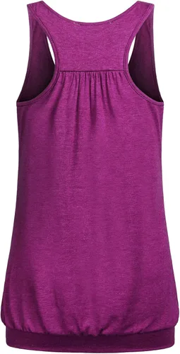 Miniatura 2 de Miusey - Camiseta sin mangas, para mujer, cuello redondo, ajuste holgado, espalda cruzada, de entrenamiento