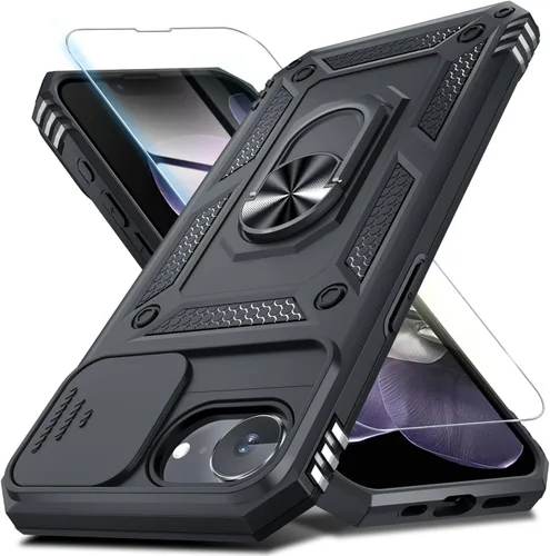 Miniatura 82 de Janmitta - Funda para iPhone 14 Pro con cubierta deslizante para lente de cámara incorporada + protector de pantalla, funda de cuerpo completo