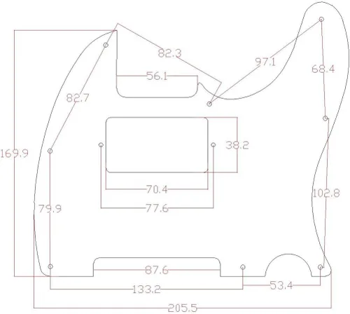 Miniatura 6 de KAISH - Carcasa de 8 agujeros para guitarra Tele Humbucker, golpeador blanco de 3 capas para Telecaster de EE. UU./México