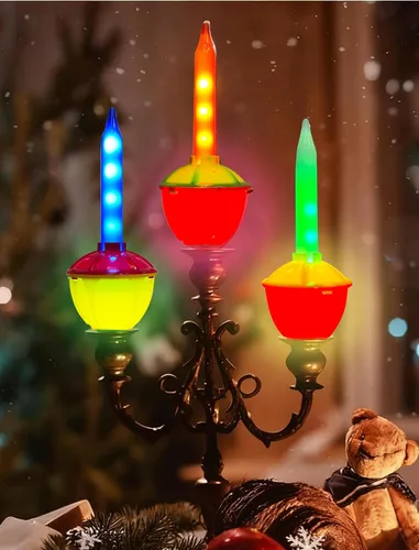 Miniatura 3 de Bombillas de repuesto de luces de burbujas de Navidad, bombillas de repuesto de luces LED tradicionales vintage de burbujas E12/C7, base