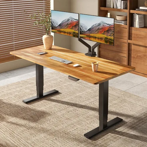 Miniatura 24 de FLEXISPOT E6 MAX - Escritorio de pie de 3 etapas de madera maciza con doble motor de 48 x 24 pulgadas, capacidad de peso de 330 libras, escritorio