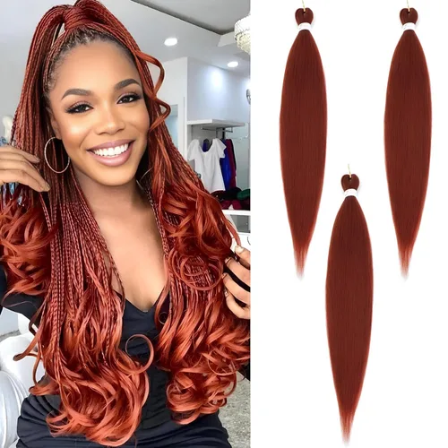 Miniatura 16 de Cabello trenzado preestirado de 26 pulgadas, 8 paquetes 1B, trenzas bohemias de ganchillo con textura Yaki suave para mujeres negras, no tóxico
