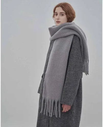 Miniatura 45 de Bufanda grande y gruesa de gran tamaño, esponjosas, de lana grande, gruesa, cálida para invierno