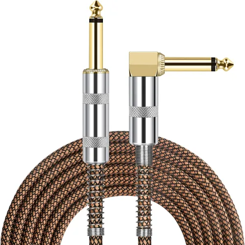 Miniatura 9 de JOLGOO Cable de guitarra de 1/4 de pulgada, cable de 20 pies recto a ángulo recto de 1/4 de pulgada 0.250 in, cable de instrumento de teclado