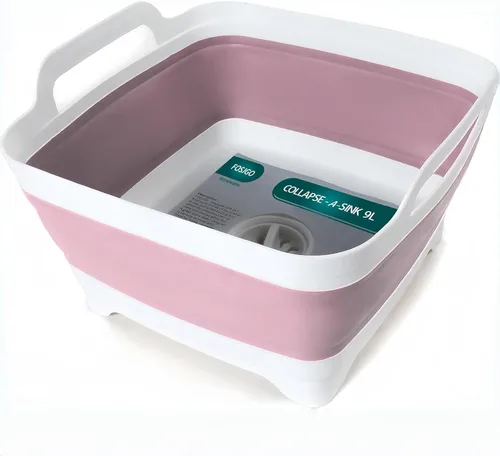 Miniatura 8 de FOSJGO 2.4 Gal (9L) Lavabo Plegable con Tapón de Drenaje, Lavabo Plegable Multiusos Ahorrador de Espacio, Fregadero, Lavabo de Cocina para Acampar