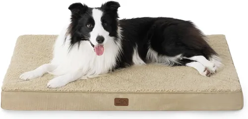 Miniatura 11 de Bedsure Camas para Perros Tamaño Grande - Cómodas Camas Planas para Mascotas con Funda Lavable Extraíble, Alfombrilla de Espuma Ortopédica