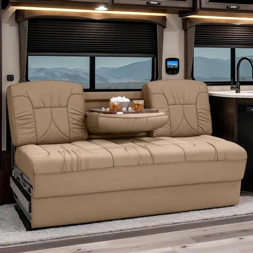 Miniatura 13 de De Leon - Sofá cama consola para caravana, 66 pulgadas de ancho, cuero definitivo, color bisque