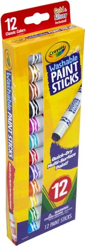 Miniatura 3 de Crayola Barras de pintura de secado rápido (12 quilates), juego de pintura lavable para niños, suministros de arte y manualidades, multisuperficie