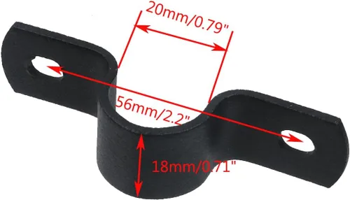Miniatura 3 de MY MIRONEY Abrazaderas de tubo de metal negras en forma de U, abrazaderas de tubo en forma de silla de montar, diámetro de 0.59 pulgadas con 2