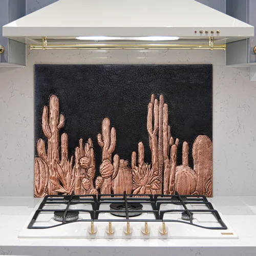 Miniatura 12 de Protector contra salpicaduras de cocina, salpicadero de cobre con símbolo del suroeste, panel de cobre personalizado, azulejos de cobre hechos a