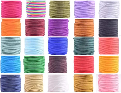 Miniatura 64 de KONMAY 1 rollo de cuerda de nailon para hacer pulseras de 150 yardas, trenzado de nailon Shamballa Macramé/cordón de cuentas de 0.4mm, cordón