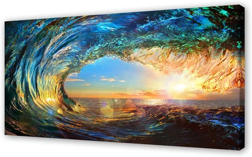Miniatura 11 de Cao Gen Decor Art S06950 - Lienzo decorativo para pared, diseño de luna, mar, océano, paisaje, 1 panel, luna llena en nube, cuadros estirados