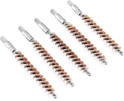 Miniatura 16 de BOOSTEADY Cepillo de limpieza para pistola de bronce con cerdas de fósforo, 5 unidades, para escopeta de pistola con 50 parches cuadrados