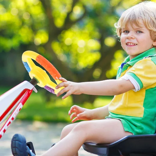 Miniatura 2 de Alipis Volante de juguete para niños para parachoques de 6.49 pulgadas, volante universal de plástico duradero con tornillo para niños, juego
