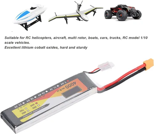 Miniatura 2 de TOPINCN Batería RC Lipo, 4000mAh Tasa de descarga de energía 2S Plug Connector LiPo Batería, 7.4V 60C Vehículos de control remoto Batería