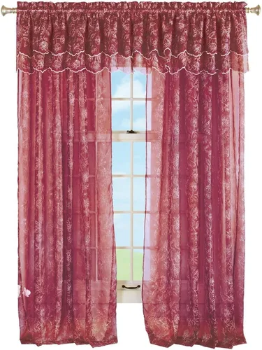 Miniatura 12 de Renaissance Home Fashion Stylemaster Reese - Cenefa festoneada transparente bordada en capas, 55 x 17 pulgadas, color moca