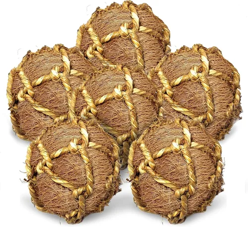 Miniatura 14 de SunGrow Paquete de 3 bolas masticables de conejo, juguete de dentición de hierba surtida para mascotas de bolsillo pequeñas, soporte de desgaste