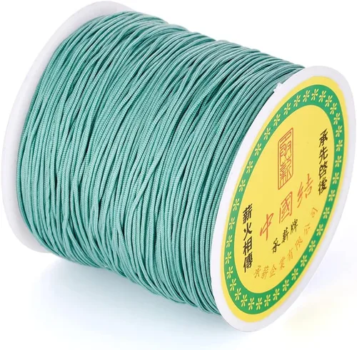 Miniatura 29 de Cheriswelry 100 yardas/rollo de cuerda trenzada de nailon de 0.031 in, color azul cielo claro, cordón de nudo chino, cuerda de cuentas