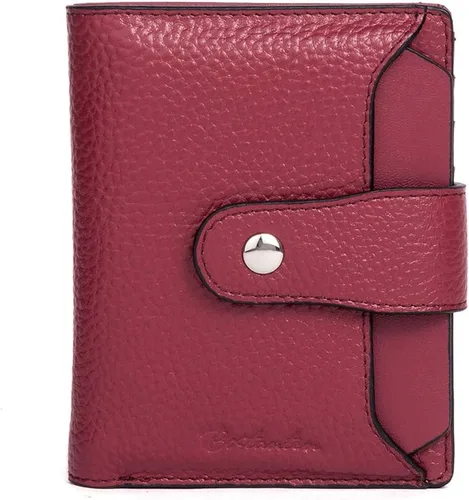 Miniatura 16 de BOSTANTEN Cartera de piel para mujer, con bloqueo RFID, pequeña, plegable, con bolsillo con cremallera, tarjetero, con ventana de identificación