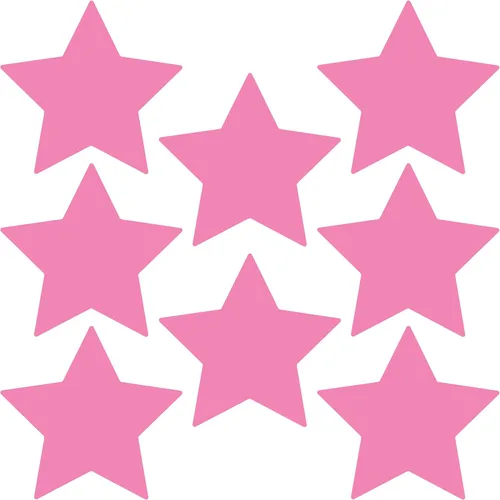 Miniatura 42 de LiteMark Durable Stars, calcomanía roja brillante de 5.5 pulgadas, uso en hormigón liso, azulejos, vidrio, paquete de 8 estrellas Rojo
