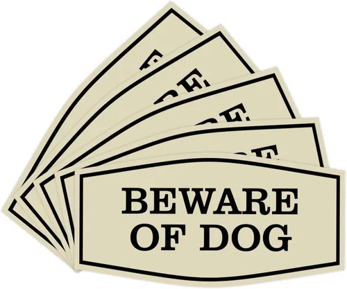 Miniatura 26 de All Quality Fancy Beware of Dog Letrero Material duradero Señales de seguridad para el hogar Fácil de instalar (negro/oro), mediano, 1 paquete