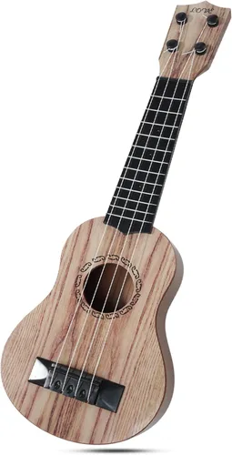 Miniatura 11 de Raimy Guitarra ukelele de 17 pulgadas para niños, 4 cuerdas, mini guitarra para niños, instrumentos musicales, juguetes educativos con púas