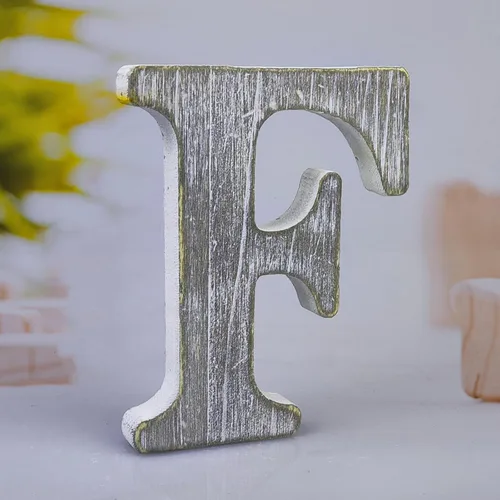 Miniatura 32 de Letras de madera rústica sin terminar de 6 pulgadas para decoración de pared, letras decorativas de pie en rodajas, decoración de tablero