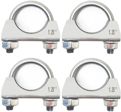 Miniatura 17 de Abrazadera de escape de acero inoxidable 304 con pernos en U de 1.25 pulgadas, abrazaderas de tubo de 1.25 pulgadas de ancho, abrazadera de escape