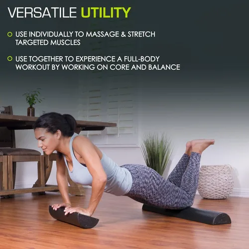 Miniatura 6 de ProsourceFit Rodillos de espuma de alta densidad largos, herramienta de masaje atlético firme de cuerpo completo para estiramiento de espalda, yoga