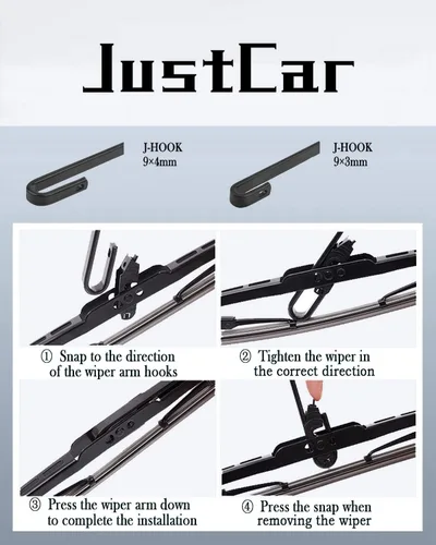 Miniatura 6 de JustCar Juego de 2 limpiaparabrisas delantero de repuesto para Jeep Wrangler TJ 1997 1998 1999 2000 2001 2002 2003 2004 2005 2006-13 pulgadas