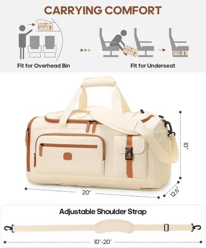 Miniatura 7 de Bolsa de gimnasio para hombres y mujeres con compartimento para zapatos y laptop, bolsa de viaje deportiva 3 en 1, mochila antirrobo para avión