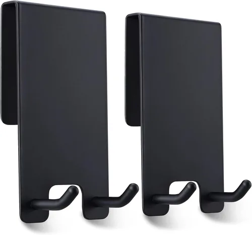 Taozun Ganchos para puerta de ducha – Ganchos para toallas para baño de vidrio sin marco, gancho para escobilla de escobilla, gancho sobre vidrio,