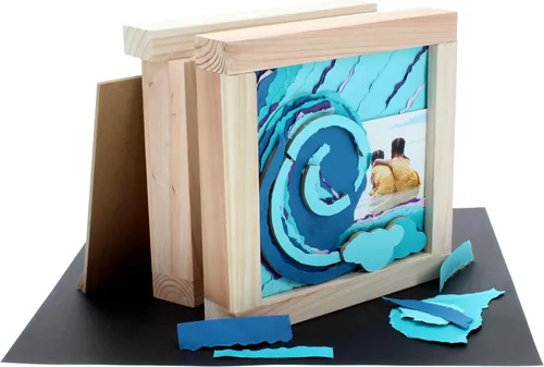 Miniatura 7 de Leisure Arts Caja de sombra de arco iris de 5.5 x 6 pulgadas, kit de 7 piezas, cajas de sombra, caja 3D para principiantes, proyectos de madera