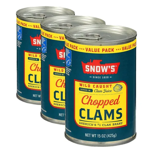 Miniatura 12 de Snow's Wild Clams enlatadas, 6.5 onzas (paquete de 12) – 0.18 oz de proteína, sin gluten, 99% libre de grasa – para recetas