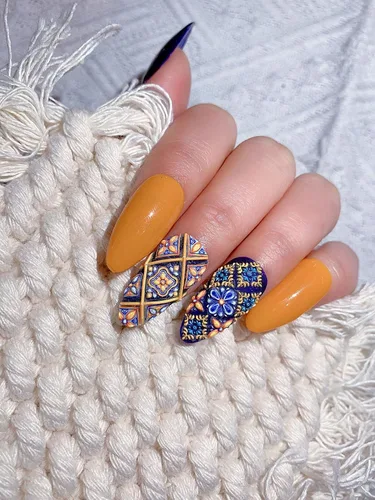 Miniatura 5 de Calcomanías de arte de uñas 3D, estilo retro, autoadhesivas, suministros de uñas, tótem de flores, calcomanías de uñas para mujeres, decoración