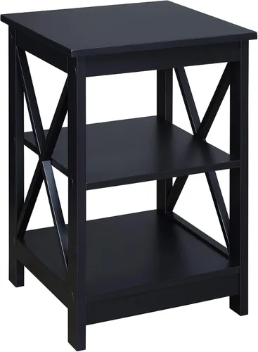 Convenience Concepts Oxford Mesa Final de 15.75" - Mesa moderna de sala de estar con estantes de almacenamiento, mesa auxiliar de noche transicional