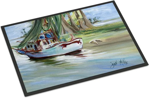 Miniatura 190 de Caroline's Treasures JMK1017JMAT - Tapete de caza de rana garza azul, 24 x 36 pulgadas, tapete para puerta delantera, interior y exterior