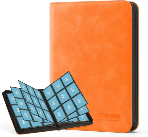 Miniatura 8 de Carpeta con cremallera de 12 bolsillos para 720 tarjetas, bolsillos laterales seguros de carga, carpeta de álbum de tarjetas intercambiables, Negro