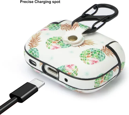 Miniatura 5 de Funda para Airpods Pro, bonita funda de piel con diseño de piña