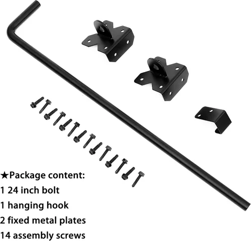 Miniatura 2 de Perno de caída de bastón de 24 pulgadas resistente, barra de caída de puerta de material de acero - 1 paquete, principalmente para puerta de una
