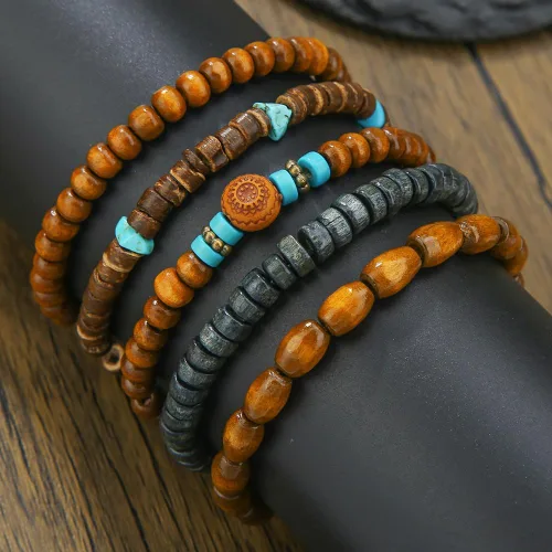 Miniatura 4 de Gothic Bracelet Adjustable Punk Braided Multilayer Grunge Set Beaded Bracelets Emo Metal Cuff Wrap Bracelets Stackable Meaningful Gift